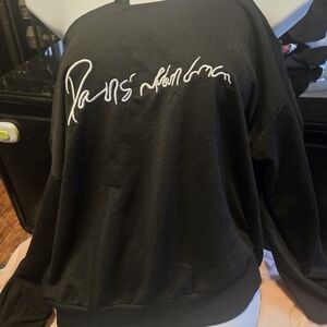 Black Women's Top with White Script